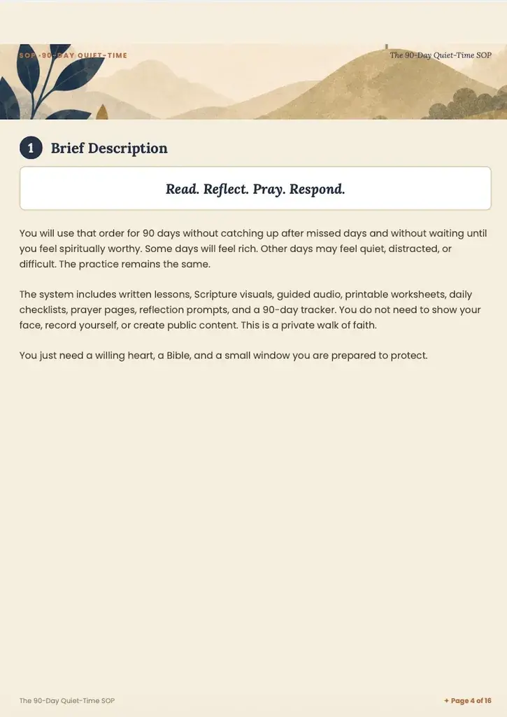 The 90-Day Quiet-Time SOP — inside